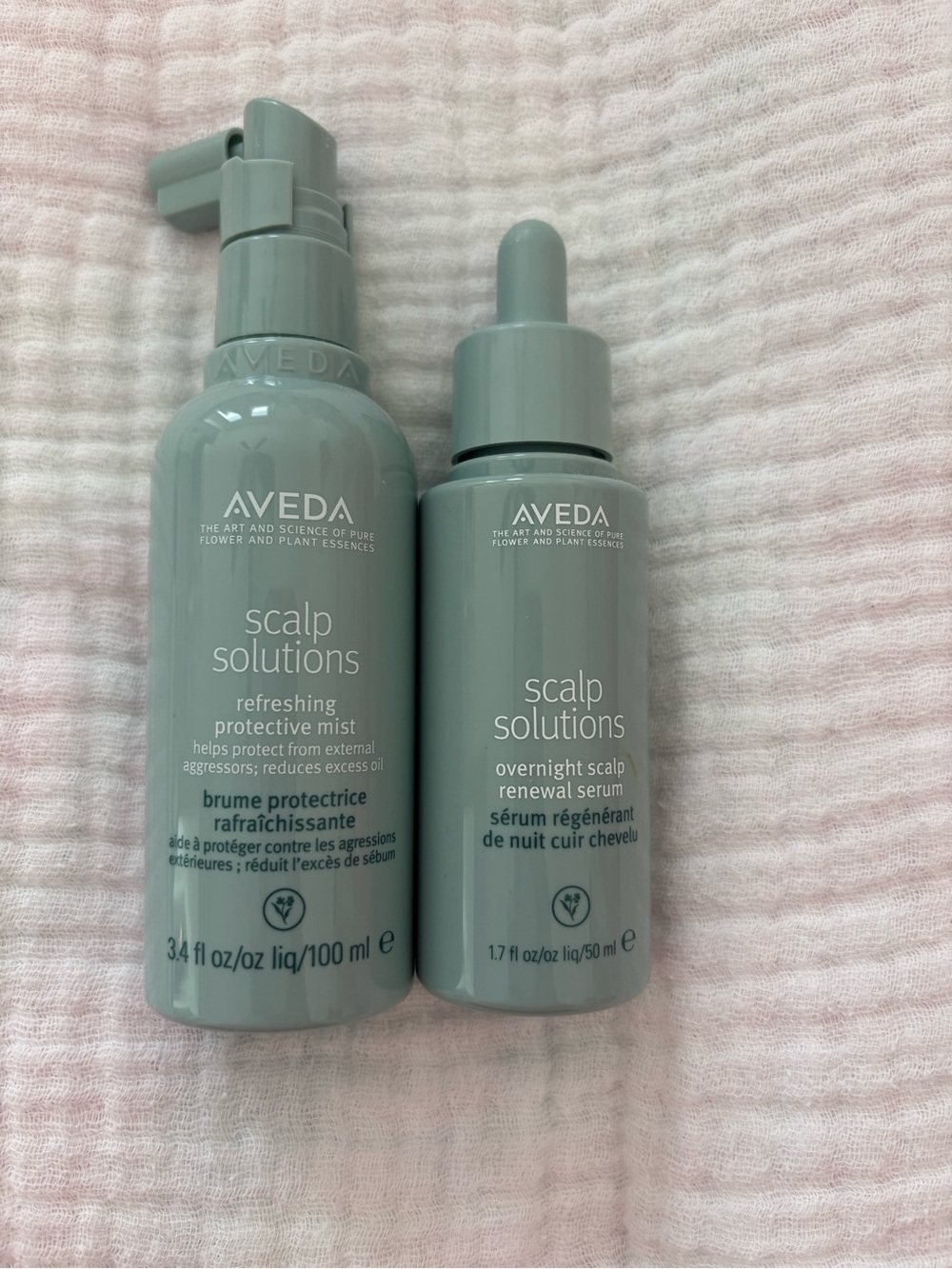 Aveda scalp solutions protective mist and overnight scalp renewal serum-used onc